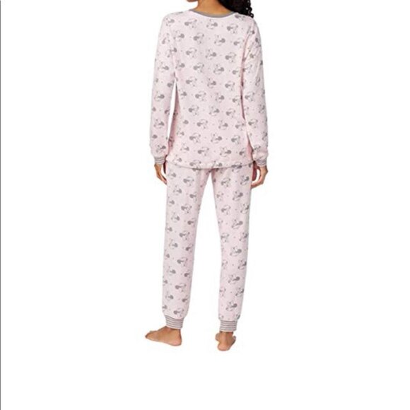 Disney Minnie Mouse Print Pink Size Large Cozy Pajama 2 piece set. - Picture 4 of 7